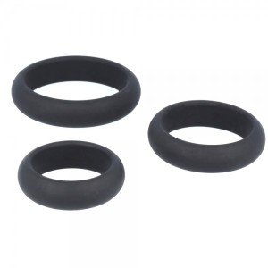 Silicone Series - Titus 3 Pack Silicone Cock Ring Set | Black