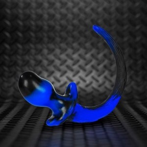 Oxballs BEAGLE Puppy Tail Butt Plug | Blue & Black Swirl Medium