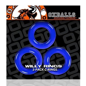 Oxballs WILLY RINGS 3-Pack Police Blue